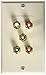 Monoprice 102999 5 RCA Component Two-Piece Inset Wall Plate (RGB and Audio) primary