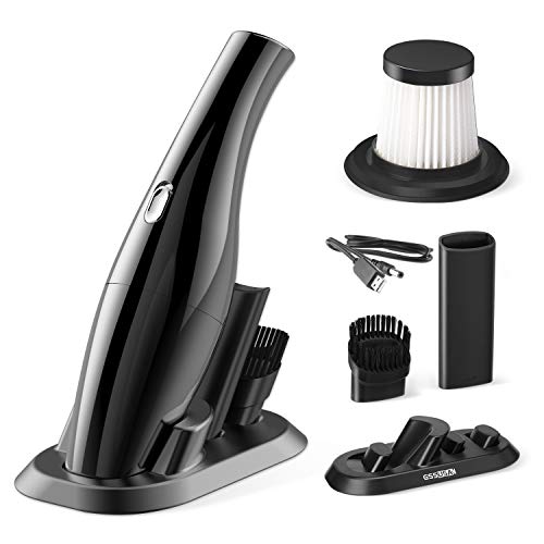 Cordless Handheld Vacuums Car Vacuum Cleaner High Power Portable Vacuum Cleaner Best Gift for Men for Car with Reusable 2 Pcs Steel HEPA Filter Wet and Dry Use Low Noise Black