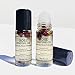 Rose Multi-Use Oil Set - Rose Roll-On Perfume and Oil for Face, Body and Hair - Organic Blend of Apricot, Vitamin E, Fractionated Coconut and Sweet Almond Oil Moisturizer for Dry Skin, Scalp and Nails