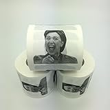 3 Rolls Laughing Hillary Clinton Toilet Paper, Novelty Political Gag Gift