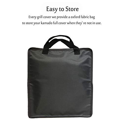 KAMaster 29 in Grill Full Cover for Large Big Green Egg,Kamado Joe Classic Ceramic Grill,29 Inch Dia Waterproof Outdoor Grill Cover Smoker Accessories Long Enough to Cover Wheel - Thumbnail 6