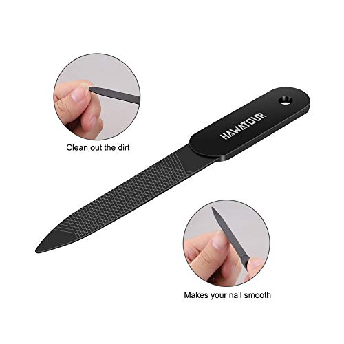 Nail Clippers Set, Stainless Steel Fingernail and Toenail Clipper with Nail File by HAWATOUR