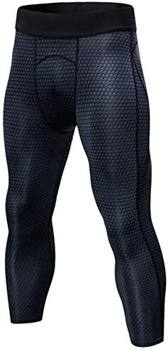 Guiran Men's Tights Base Layer Leggings Compression Pants Sports 3/4 Running Capri Shorts