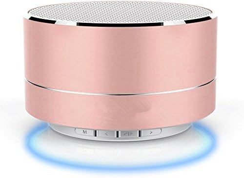 Xmanx®Bluetooth Speakers With Subwoofer B19 Mini Round Shape Wireless Speakers LED Light Hi-Fi Quality Sound HandsFree Portable Speakers TF/Bluetooth/AUX TV, DJ, Car Indoor Outdoor(Rose Gold)