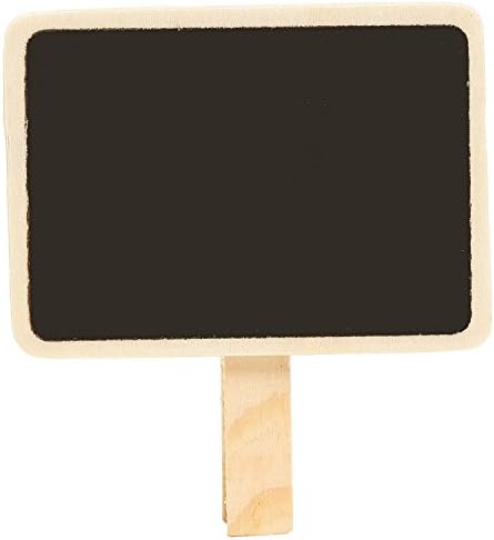 audiosharp 10 Pcs Mini Retangle Chalkboard with Wooden Blackboard Clip for Message Board Signs Wedding Party Decorations