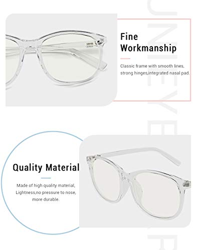 Slocyclub Unisex Blue Light Blocking Glasses Oversized Non-prescription Glasses Round Clear Lens Eyeglasses