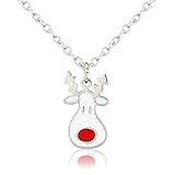 Red Nose Reindeer Christmas Necklace - With Gift Bag - Matching Rudolph Earrings Available.