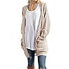 CNFIO Femmes Cardigan Pull Outwear Manches Longues et Décontracté Tricoté Sweaters avec Poches