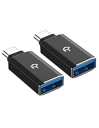 Rankie Adaptador de USB tipo C, paquete de 2, 3.0 USB-C de alta velocidad a USB-A, adaptador para Dispositivos USB Tipo C, Incluyendo Galaxy S8, MacBook Pro, Chromebook Pixel, Nexus 5X, Nexus 6P, Nokia N1 Tablet y más - R1209