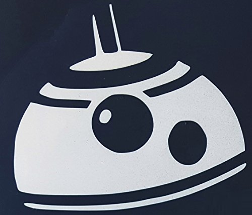 Star Wars BB8 Droid Robot Head Passenger White Decal Sticker for Locker, Tablet, Laptop, Car, Truck or Cubicle