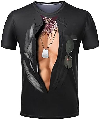 WEARL LONB OEN Men's Fashion Crew Neck Body Muscle Summer Designed Combination T Shirt