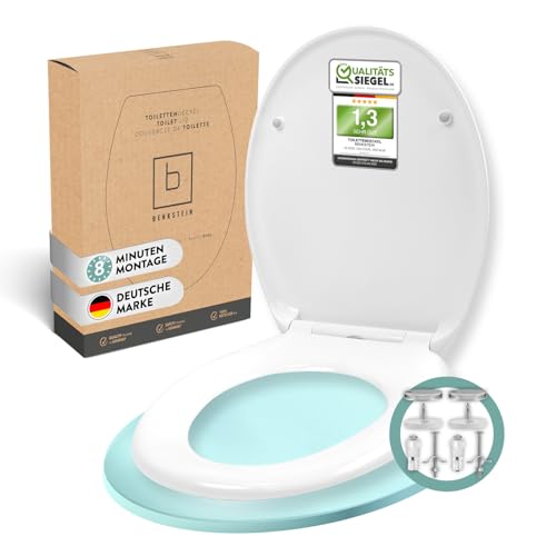 Benkstein® Toilettendeckel mit Absenkautomatik oval weiß – antibakterieller WC Sitz – Quick-Release zur einfachen Reinigung – einfache Montage – Urea-