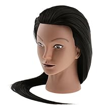 MagiDeal Maniquí Cabeza Hembra 30% de Cabello Humano Real y 70% de Fibra Entrenamiento de Cosmetología de Peluquería