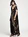 MakeMeChic Women's Boho Maxi Short Sleeve Split Pockets Tie Dye Long Dress Black XL