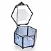 J Devlin Box 850 Hexagon Blue Glass Box Jewelry Display Keepsake Display Gift Decorative Storage Trinket Ring Box Hexagon Case