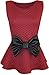 Forever Womens Sleeveless Quilted Wet Look Bow Flared Peplum Party Top