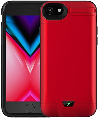 8000mAh iPhone 6 Plus / 6S Plus Battery Case,AUYOO Extended Rechargeable Backup Charging Case Protective Power Bank with Kickstand for iPhone 6+ / 6S+(5.5Inch)- Red