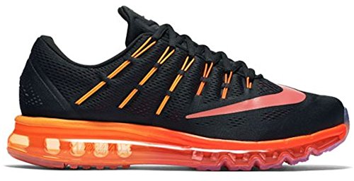 Nike Men's Air Max 2016 Running Shoe (Sz. 10.5) BLACK/MULTI-COLOR-NOBLE RED