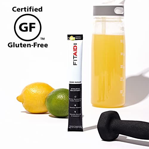 FITAID GO ZERO SUGAR Recovery Hydration Packet, W/ BCAAs, Glucosamine