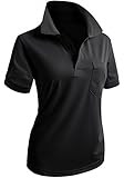 CLOVERY Women's Casual PK POLO Shirts 3-Button Short Sleeve