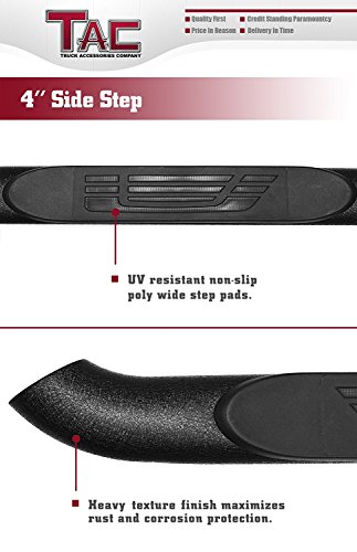 TAC Side Steps Fit 2005 2022 Toyota Tacoma Double Cab Truck Pickup 4 Oval Bend Texture Black 