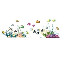 ElecMotive Ocean Wall Stickers for Under The Sea Theme Fish Coral Wall Mural Multicolored for Nursery Kids Room (Fish Coral)