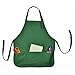 Apron Commercial Restaurant Home Bib Spun Poly Cotton Kitchen Aprons (3 Pockets) in Dark Green