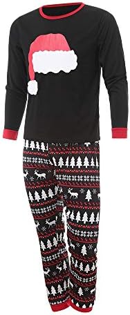 Dressin Pjs Matching Familly Christmas Santa Hat Printed Pajamas Santa Deer Sleewear Set