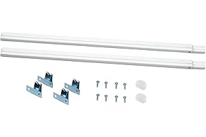 TWO Castellanos FLAT SASH RODS for Top & Bottom Doors & Sidelights, White (18" to 28")