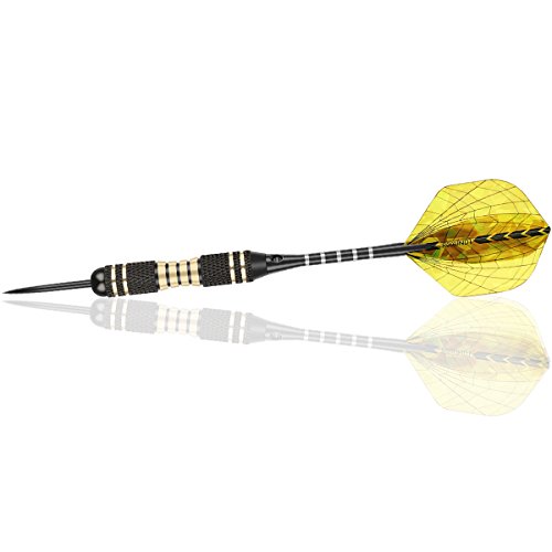POAO Tip Pro Brass Darts Set 24g – 6 Steel Tip Darts with Black Aluminium Shafts + 24 Flights + Dart Sharpener + Premium Case - Thumbnail 3