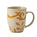 Rachael Ray Dinnerware Gold Scroll 4-Piece Mug Set, Almond Cream