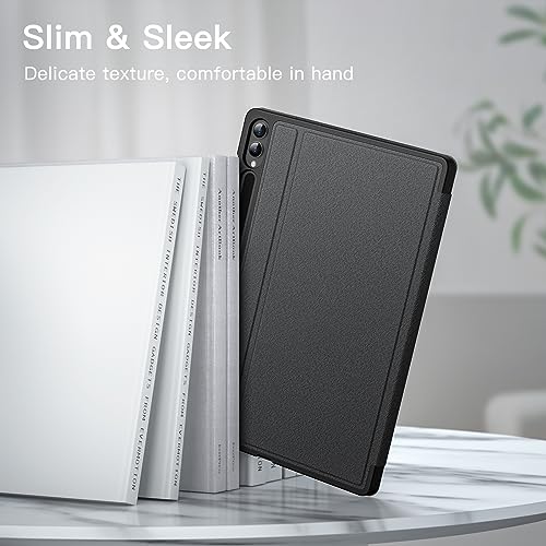 JETech Funda para Samsung Galaxy Tab S10 Plus/Tab S9 Plus 12.4 Pulgadas con S Pen Soporte, Slim Folio Protectora Tablet Carcasa, Múltiples Ángulo de Visión (Graphite Negro)