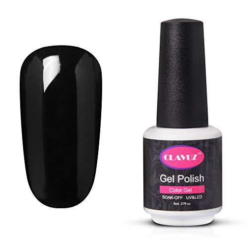 CLAVUZ Gel Nail Polish Top Coat Base Coat Set Black White Red Color Gel Nail Soak Off UV LED Nail Art Manicure Full Set