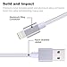 3Pack 6FT Nylon Braided 8 Pin USB Lightning Charging Cable Cord with Aluminum Connector Compatible With iPhone 7/7 plus/6/6s/6 plus/6s plus, 5c/5s/SE/5, iPad, iPod (Silver)