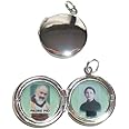 St Padre Pio- St Gemma Galgani Combination relic locket