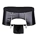 YiZYiF Men's Wetlook Leather Underwear Double Zipper Pouch Trunks Boxer Briefs Black Medium(Waistline 31.0-39.0