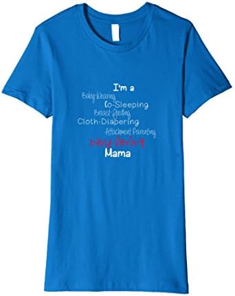 Women's Baby-Wearing Breast-Feeding Cloth-Diaper Crunchy Mama Shirt Large Royal Blue