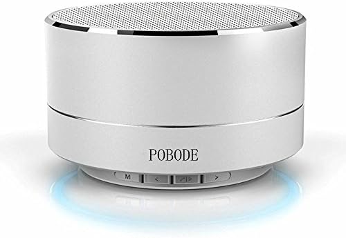 Pobode Wireless Stereo Portable Bluetooth Speakers with Handsfree- Super Mini Metal Wireless Speaker System For iPhone, Car, TV, Outdoors Function, USB and TF Card Port, Durable &amp; Compact(White)