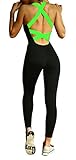 Sumtory Women's Back Crisscross Bandage Sleeveless Tight Sport Jumpsuit&Romper