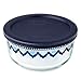 Pyrex Decorated Glass Food Storage Set (8-Piece, BPA Free Lids, Meal Prep, Santorini) (1136045)