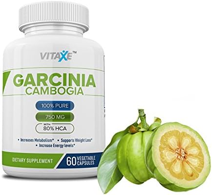 VITAXE Pure Garcinia Cambogia Extract with HCA - Extra Strength, Weight Lose, All Natural Appetite Suppressant (750MG 60 Capsules) 100% Money Back Guarantee - Order Risk Free
