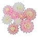 Mybbshower Pink White Paper Flower 9 pcs (11''-7'' Assorted) Girls Birthday Baby Shower Centerpiece Home Living Room Decoration Garden Outdoor Party Backdrop