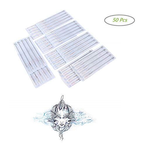 Disposable Professional Stainless Steel Tattoo Tip Set Round Liner Tattoo Needles(1RL/3RL/5RL/7RL/9RL) (50)