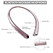 Bluetooth Headphones Retractable Wireless Earbuds Neckband Headset Sports Noise Cancelling Stereo Earphones with Mic by Viceting (15 Hrs Playtime, Call Vibrate Aler, Rose Gold)