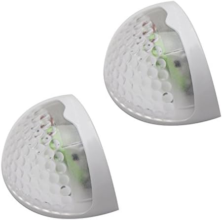 [2 Pack] Amposei Semi Circle Outdoor Solar Powered Guardrail Path 6 LED Lamp Step Lights Light Sensor Security IP65 Waterproof Wireless Stairways Wall LED Lights (White)