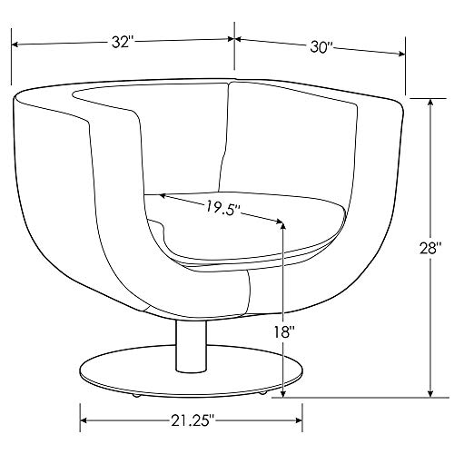 Zuri Furniture Modern Macie Swivel Lounge Chair White Italian Top