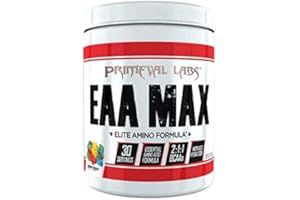 Primeval Labs EAA Max, BCAA Perfect Amino Acid Powder - Pre or Post Workout Muscle Recovery - BCAAs, EAAs, Electrolytes, Supports Hydration & Performance, Keto Friendly (Gummy Bear)