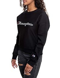 Champion Women's Reverse Weave Crew, Chainstitch Script - Camiseta deportiva para mujer