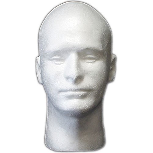 Styrofoam Male Mannequin Head 11" Tall 21" Head Circumference 6 Heads