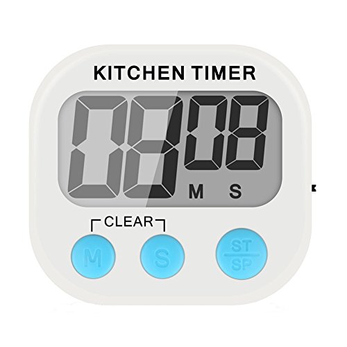 STLSTT Digital Kitchen Cooking Timer - Large LCD Display, Big Digits, Loud Alarm, Magnetic Backing, Stand - Minute Second Count Up , Countdown for Cooking, Baking, Sports, Beauty, Resting and More